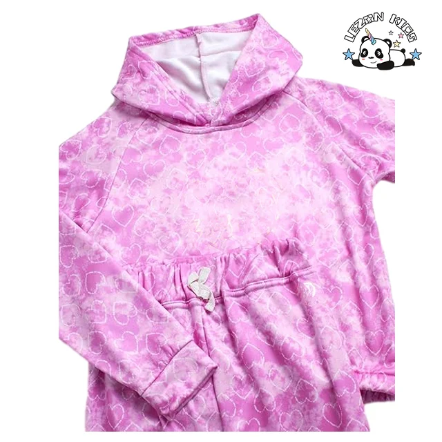 LEZONKIDS - Fast Delivery Customized Girls' Tie Dye Fleece Jog Pullover Hoodies and Jogger Sweatpants 2 Piece